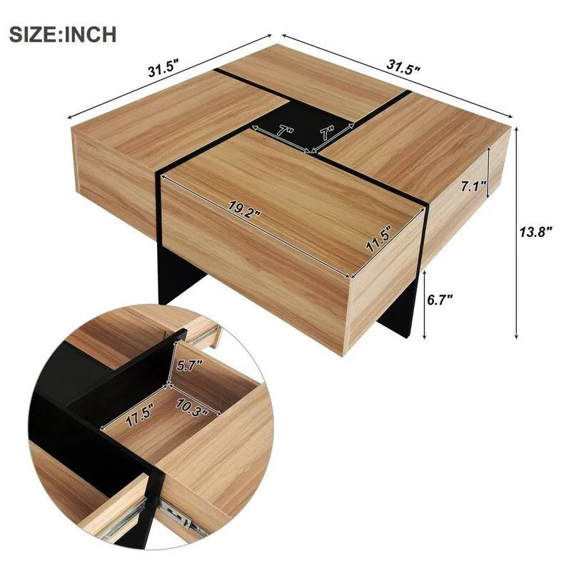 Unique Design Coffee Table with Extendable Sliding Tabletop