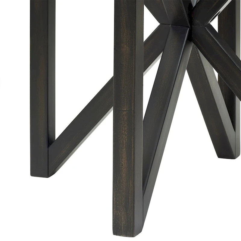 Table basse en verre trempé Base en bois massif Plateau rond en verre transparent