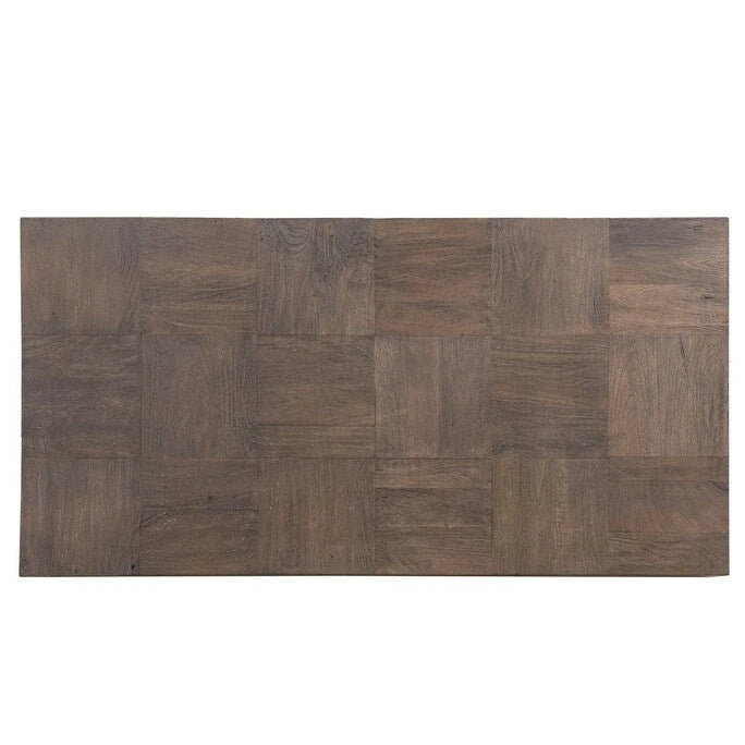 59 Dark Brown and Black Solid Wood Rectangular Coffee Table