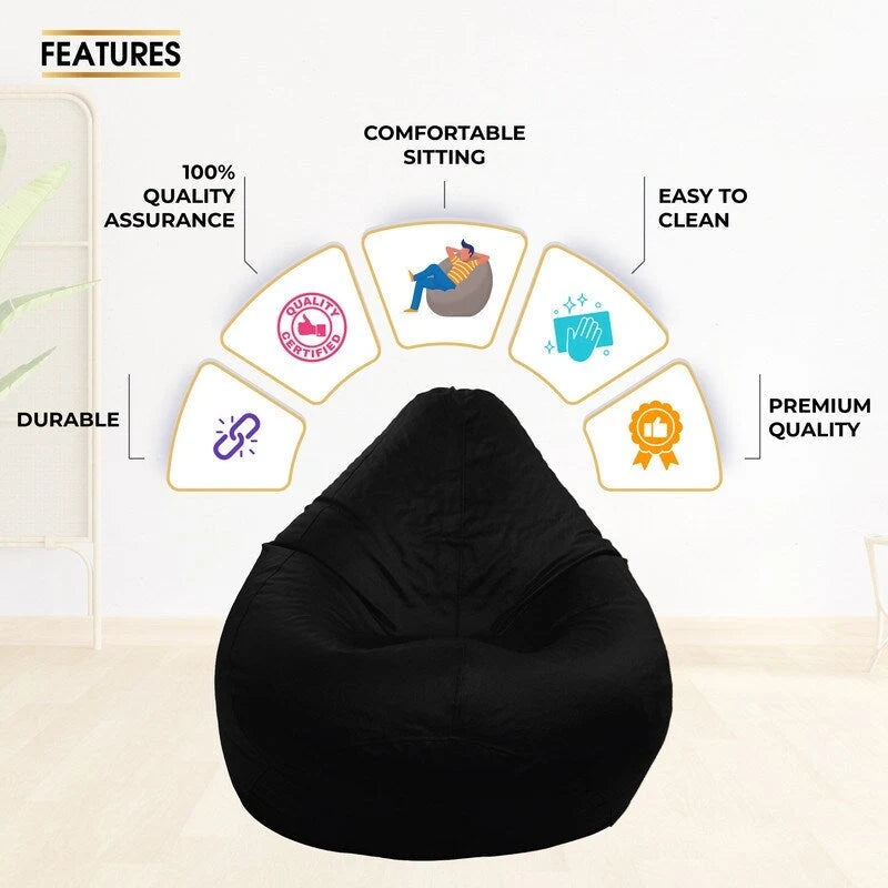 Pouf en similicuir Housse Vendue sans Rembourrage, Idéal pour Enfants et Adolescents