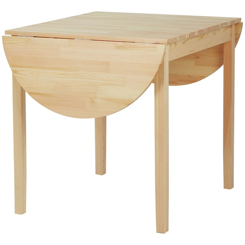 Solid Wood Drop Leaf Dining Table for Small Spaces