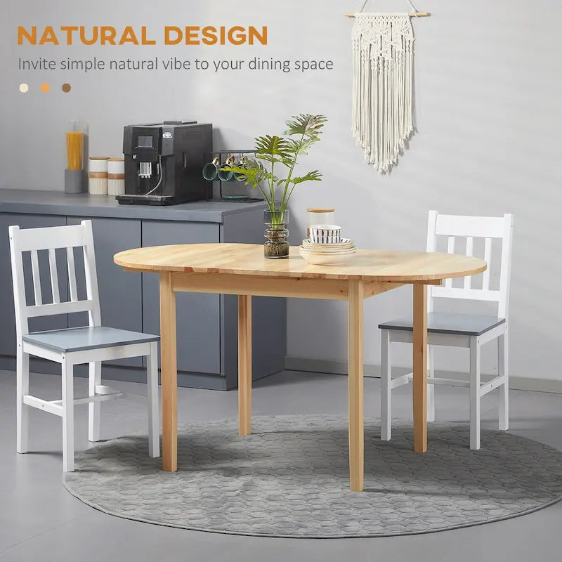 Solid Wood Drop Leaf Dining Table for Small Spaces