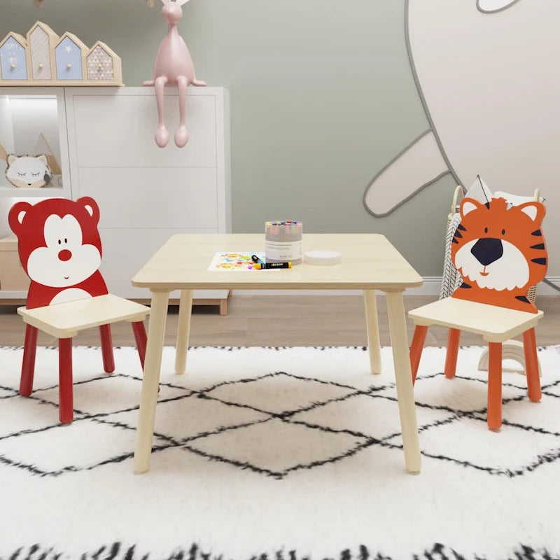 Toddler Wooden Activity Table with MDF Pine Square Top