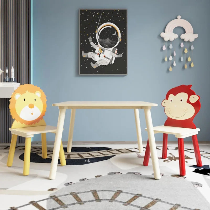 Toddler Wooden Activity Table with MDF Pine Square Top