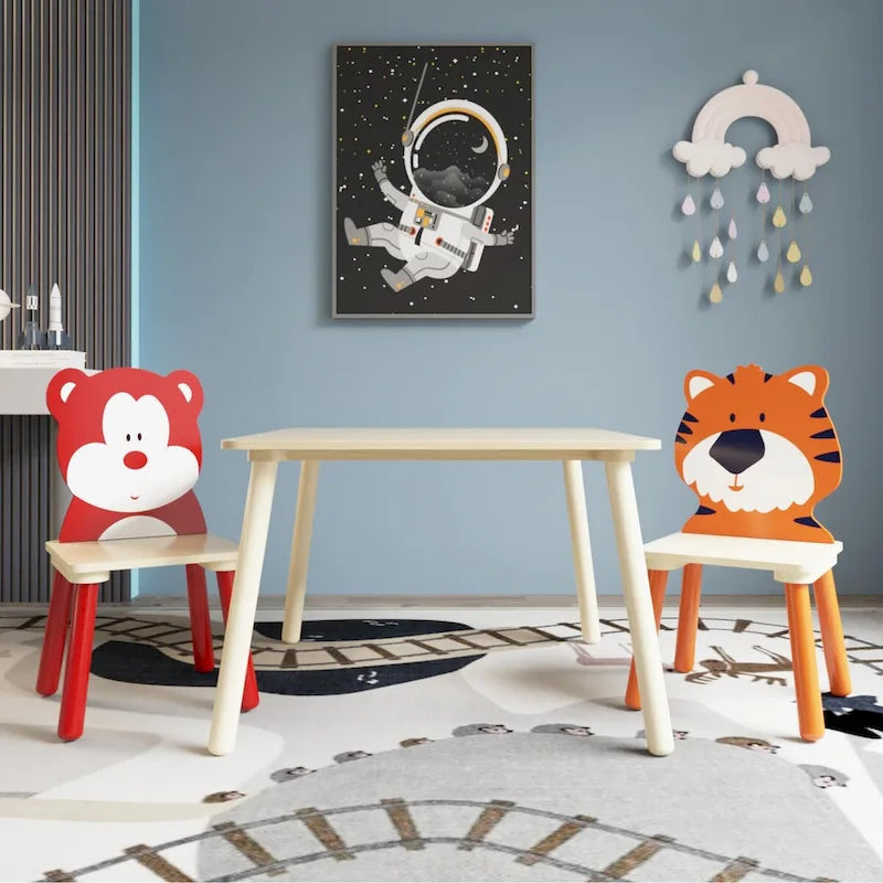 Toddler Wooden Activity Table with MDF Pine Square Top