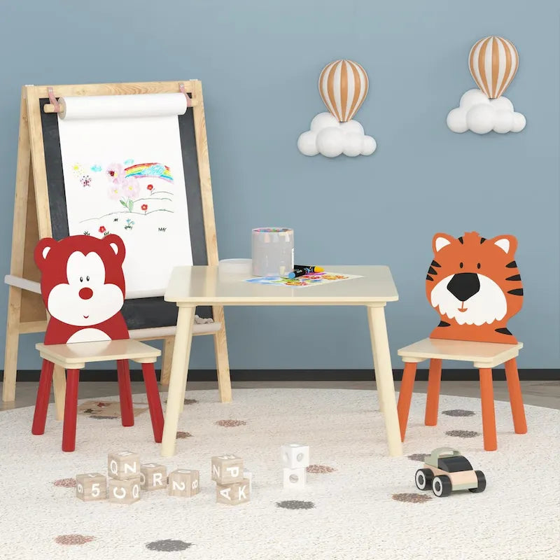 Toddler Wooden Activity Table with MDF Pine Square Top