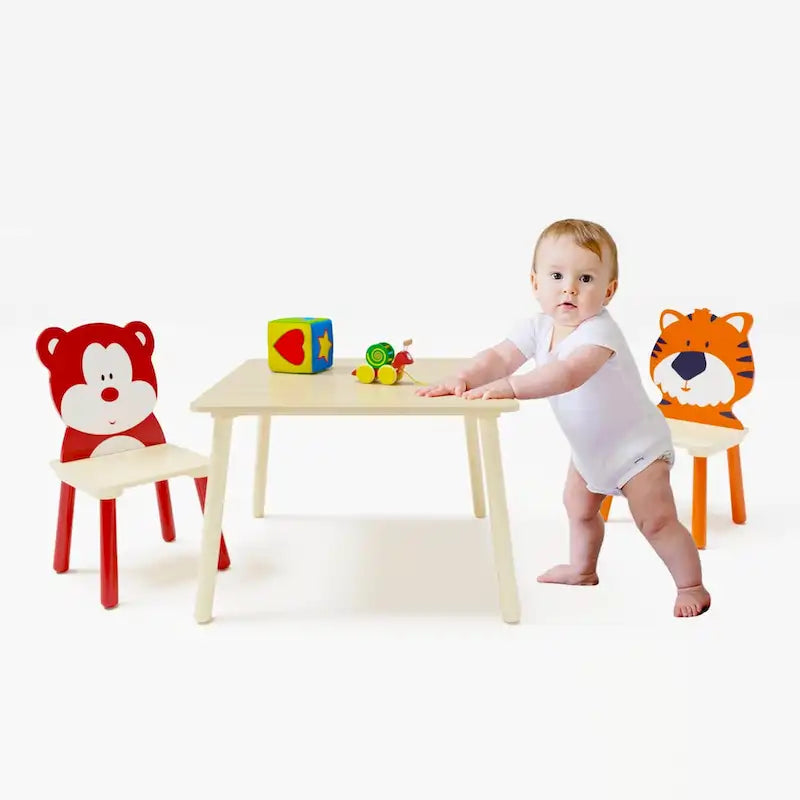 Toddler Wooden Activity Table with MDF Pine Square Top