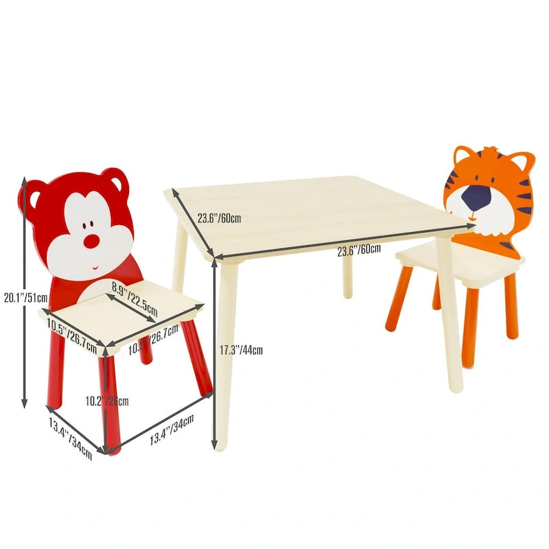 Toddler Wooden Activity Table with MDF Pine Square Top