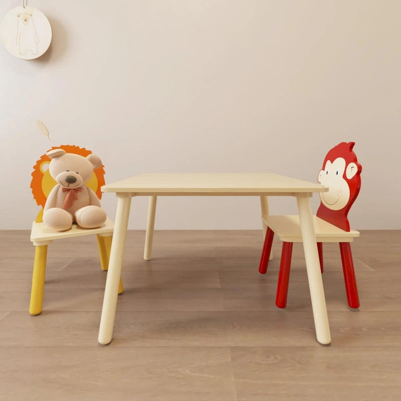 Toddler Wooden Activity Table with MDF Pine Square Top
