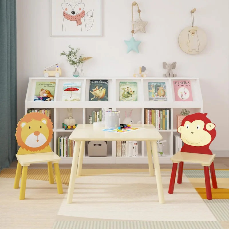 Toddler Wooden Activity Table with MDF Pine Square Top