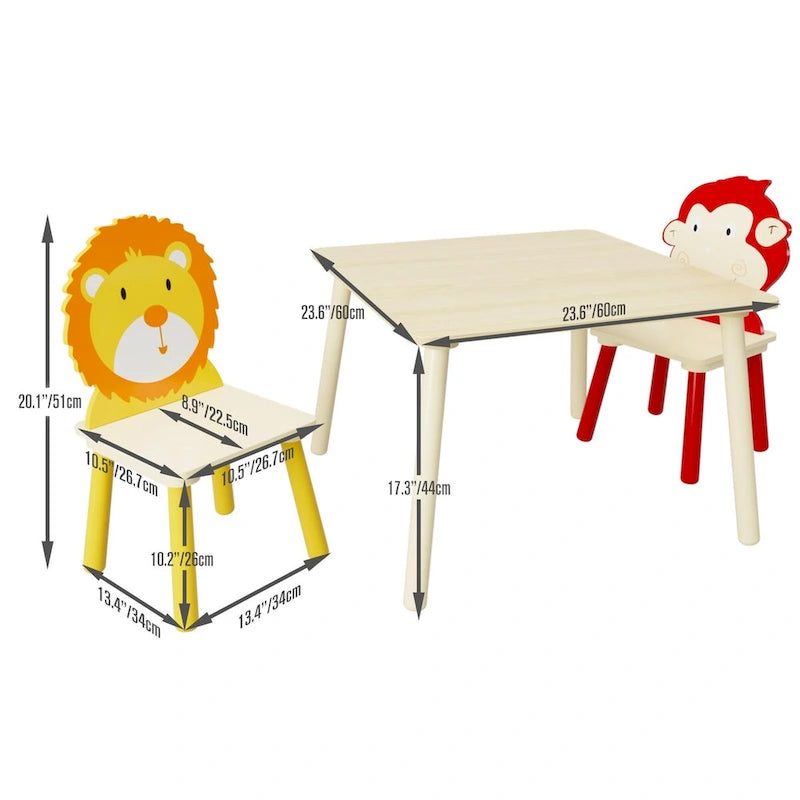 Toddler Wooden Activity Table with MDF Pine Square Top