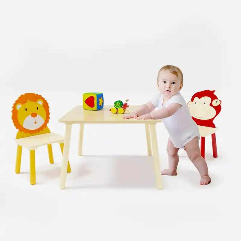 Toddler Wooden Activity Table with MDF Pine Square Top