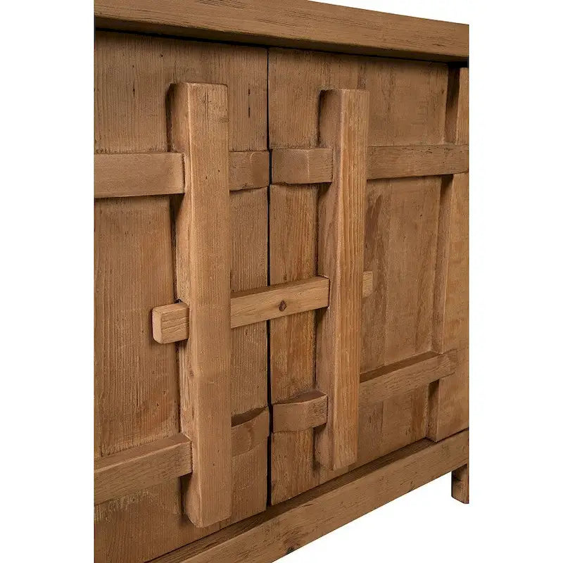 Buffet à 4 portes en bois d'orme recyclé avec système de fermeture unique