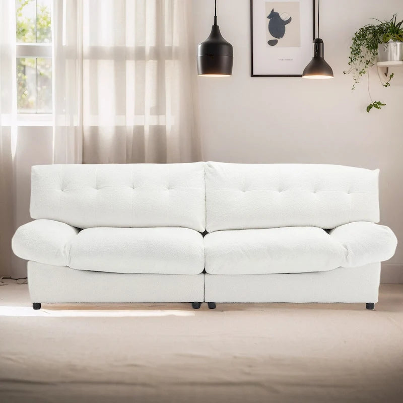 96 Inch Cloud Style Loveseat Sofa Modern Velvet Fabric