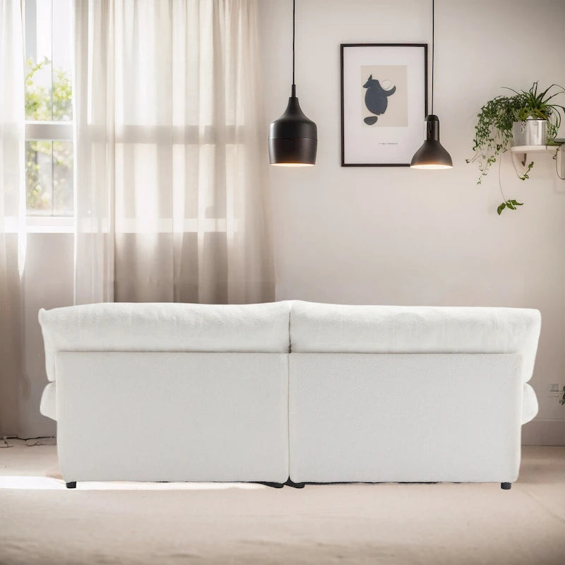 96 Inch Cloud Style Loveseat Sofa Modern Velvet Fabric