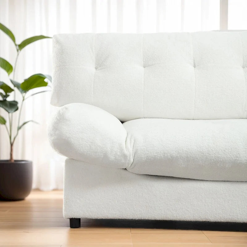 96 Inch Cloud Style Loveseat Sofa Modern Velvet Fabric