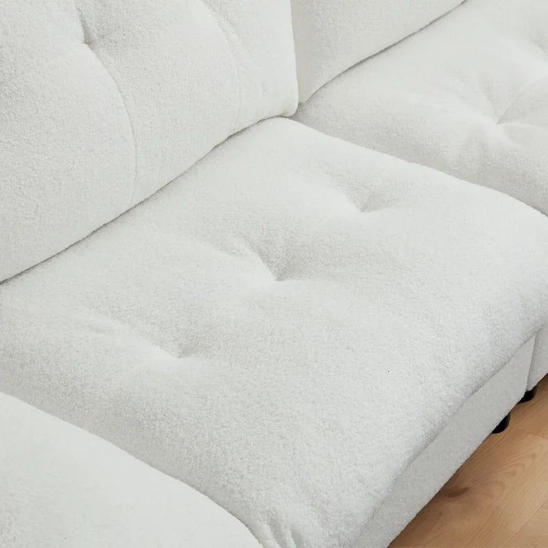 Causeuse canapé style nuage 96 pouces en tissu velours moderne