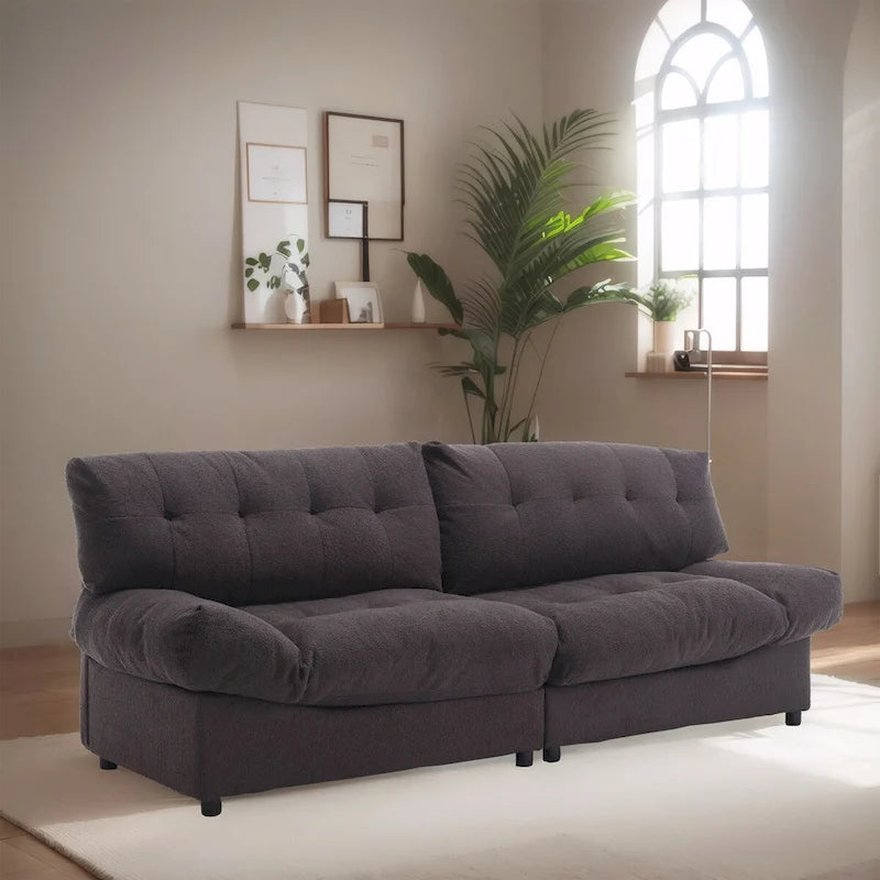 Causeuse canapé style nuage 96 pouces en tissu velours moderne