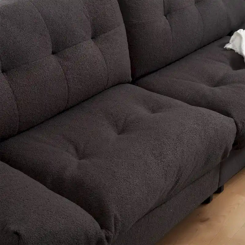 Causeuse canapé style nuage 96 pouces en tissu velours moderne